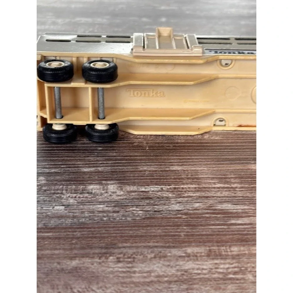 Vintage Tonka Steel Horse Trailer Toy Metal Beige Brown Kids Play‎ Vehicle
